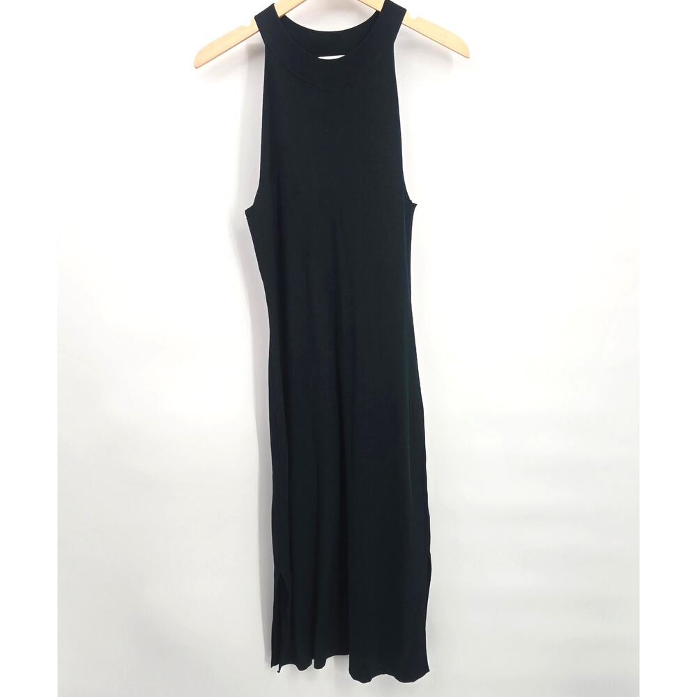 H&M Large Green Ribbed Midi Maxi Dress Stretchy Pencil Bodycon Racerback